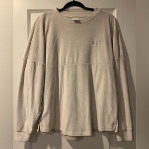 PINK VS Off-White Velvet Soft Spirit Top Long Sleeve size Small